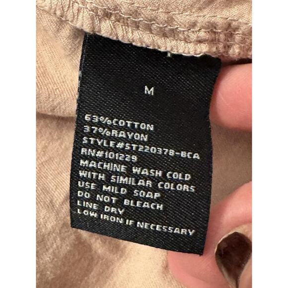 Stoosh Vest Jacket Womens Medium Pink Drape Front Sleeveless Twill Open Layering - Picture 2 of 9